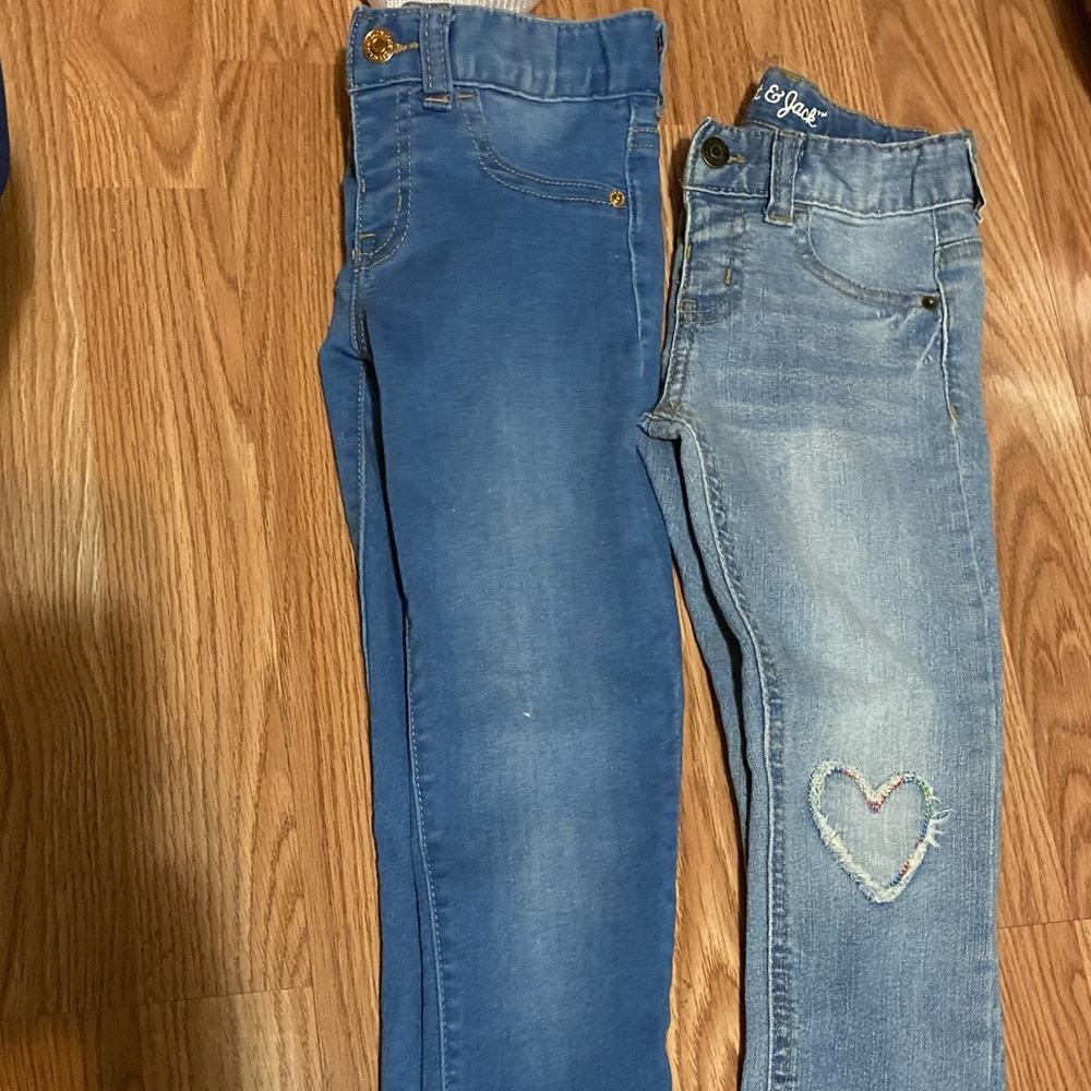 Lot of 2 - girls 5t adjustable waist jeans